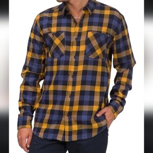 EUC Junk Food Clothing Size Medium Flannel Plaid Collared Button Down Shirt!